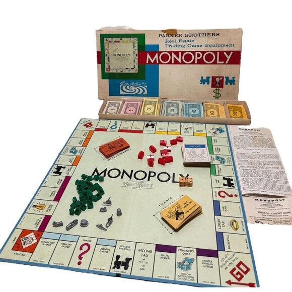 Vintage 1961 Monopoly Board Game Parker Brothers Complete - Picture 1 of 12